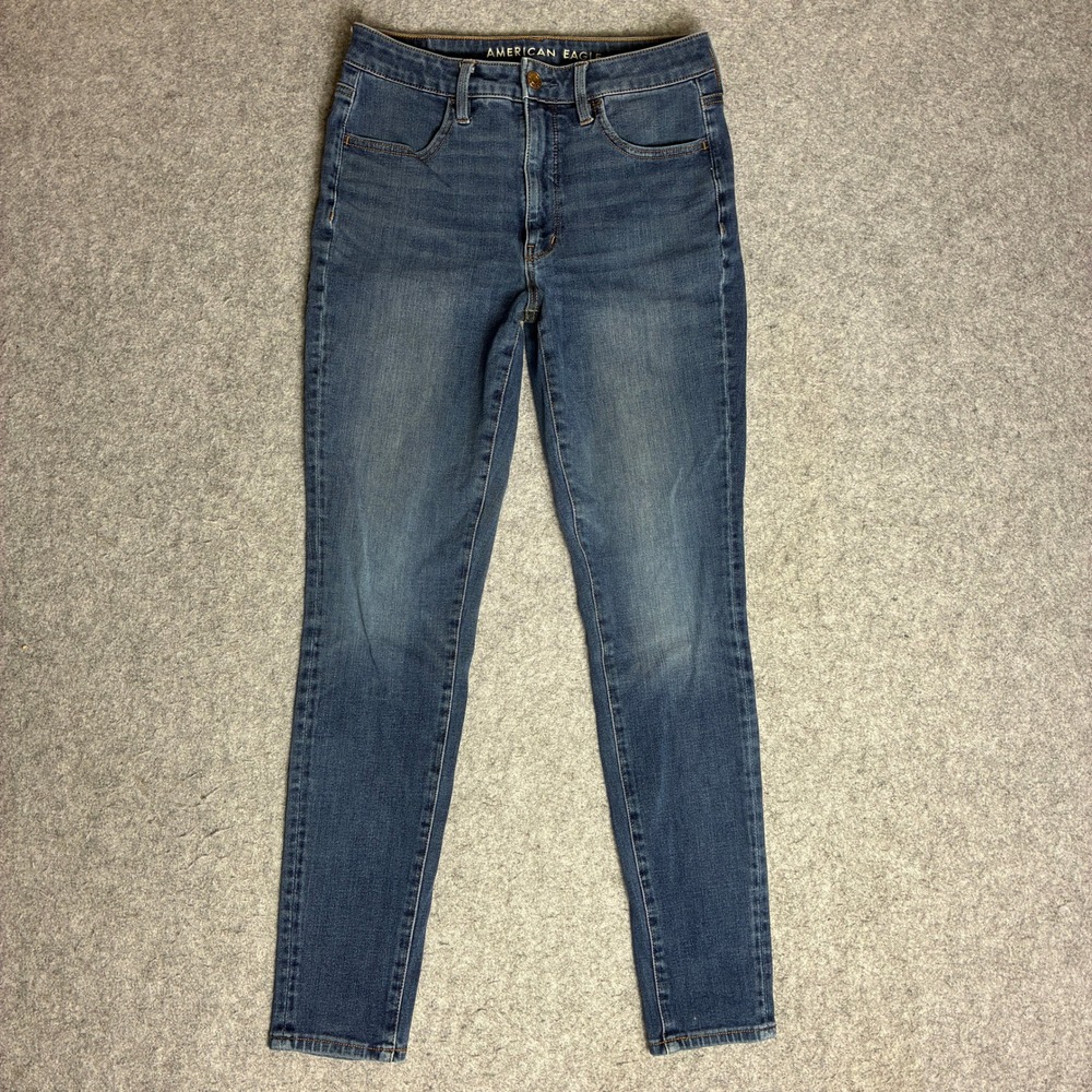 American Eagle Womens Size 6 High Waisted Stretch Skinny Jeans Blue Denim